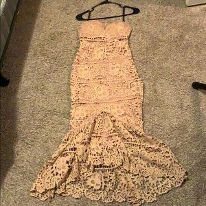 Nude pink lace dress- mermaid style